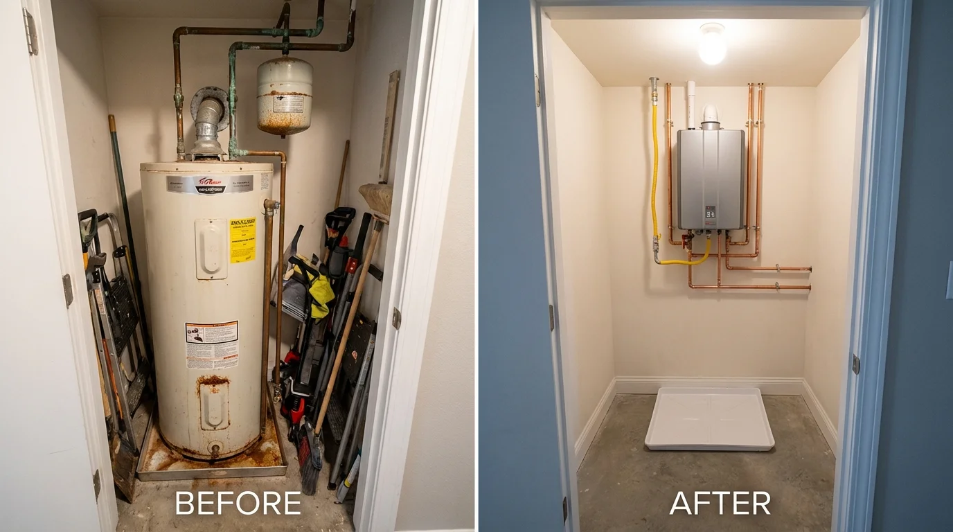 Tank water heater versus wall-mounted tankless unit comparison for Grantham, NH homeowners